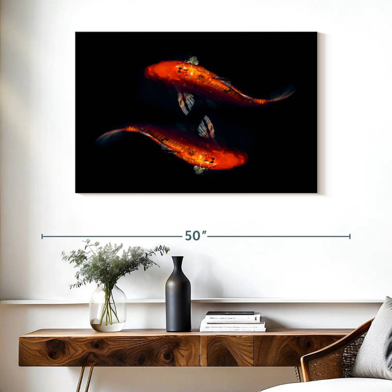 Brampt Mottled Orange Koi, 26" H x 39" W