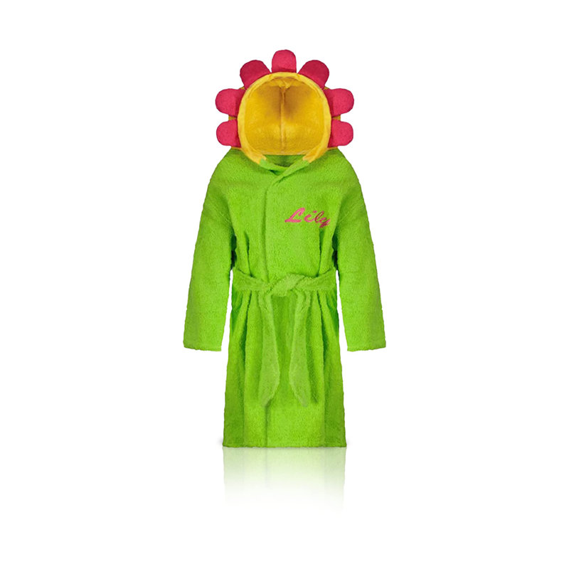 Plush Baby Ankle Bathrobe with Hood, S, Yes