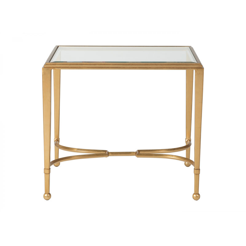 Sangiovese Rectangular End Table, Gold Leaf