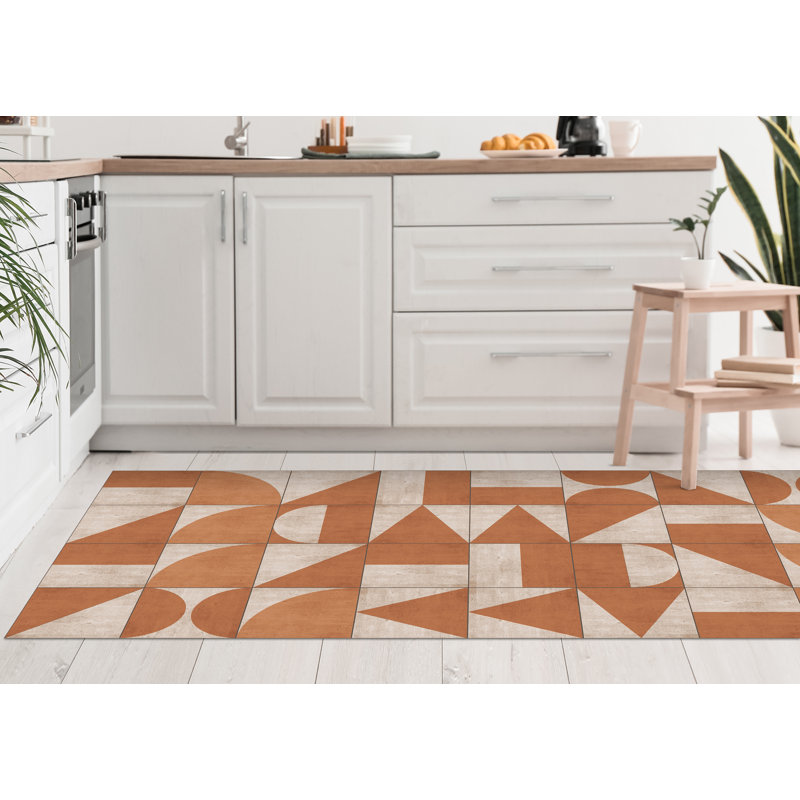 Cleek Vinyl Machine Printed Area Rug, Rectangle 2'2" x 8'2.4"