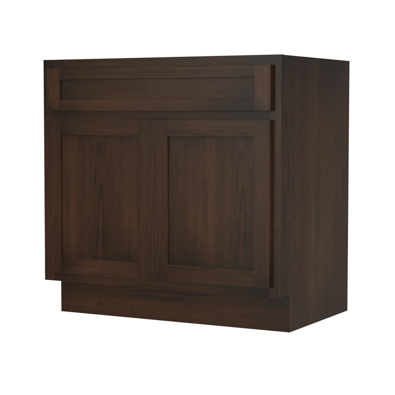 Meuble-lavabo simple 33 po, Brun