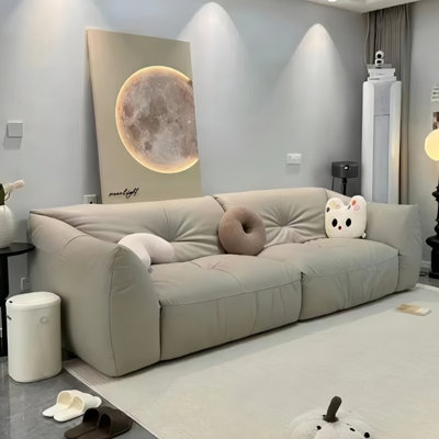 Minimalist High-Back Straight-Line Sofa