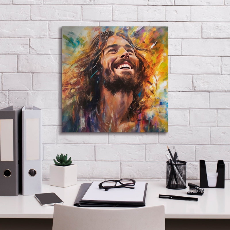 "Winston Porter" Jesus - Harmony Of Hue And Heartbeat "par Ivan Guaderrama, H 18 po x l 18 po x P 0,75 po