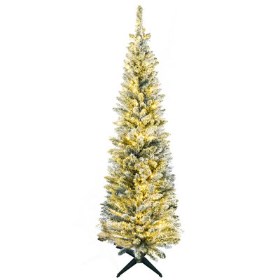 5' Tall Pre-Lit Slim Noble Fir Artificial Christmas Tree With 110 Warm White LED Lights And 294 Tips, For Christmas Decoration