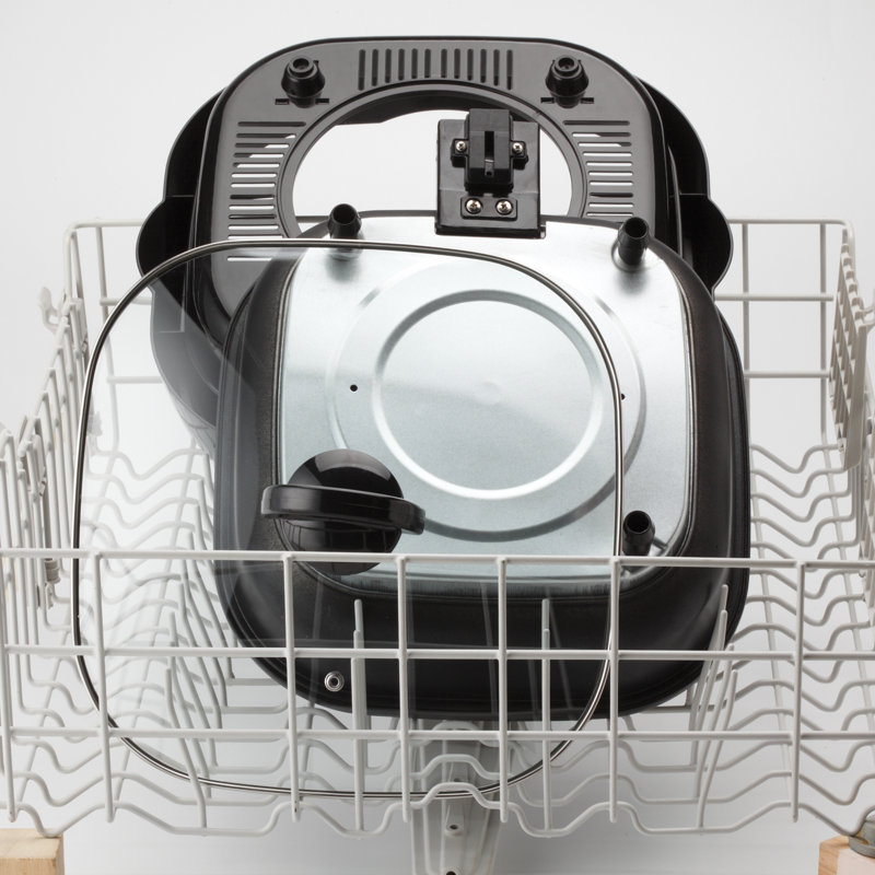 Black Electric 3-in-1 Grillet with Glass Lid