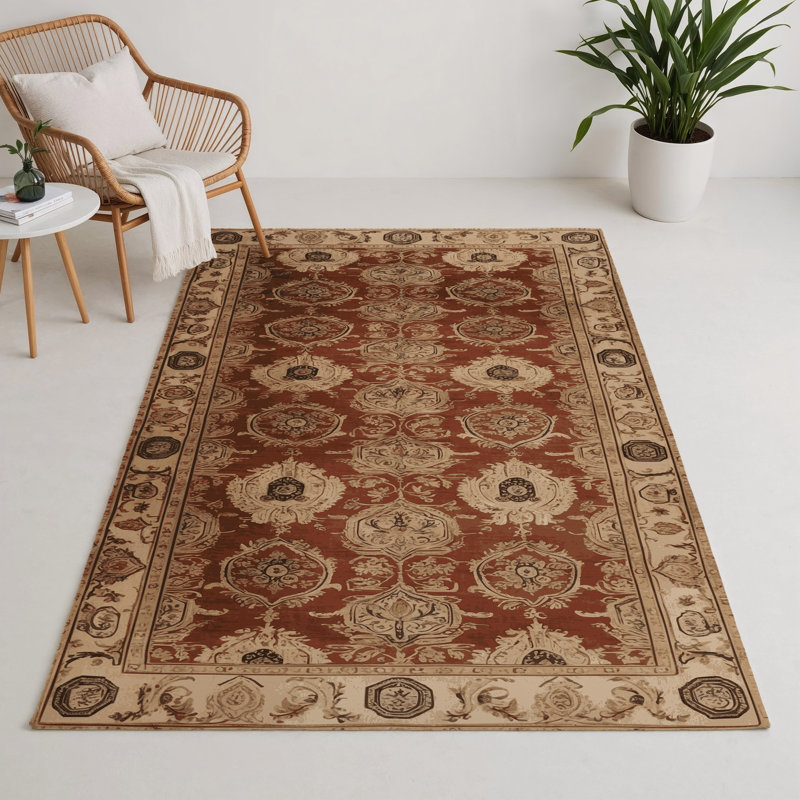 Tapis d'intérieur et d'extérieur brun français, Rectangle 5 pi x 7 pi