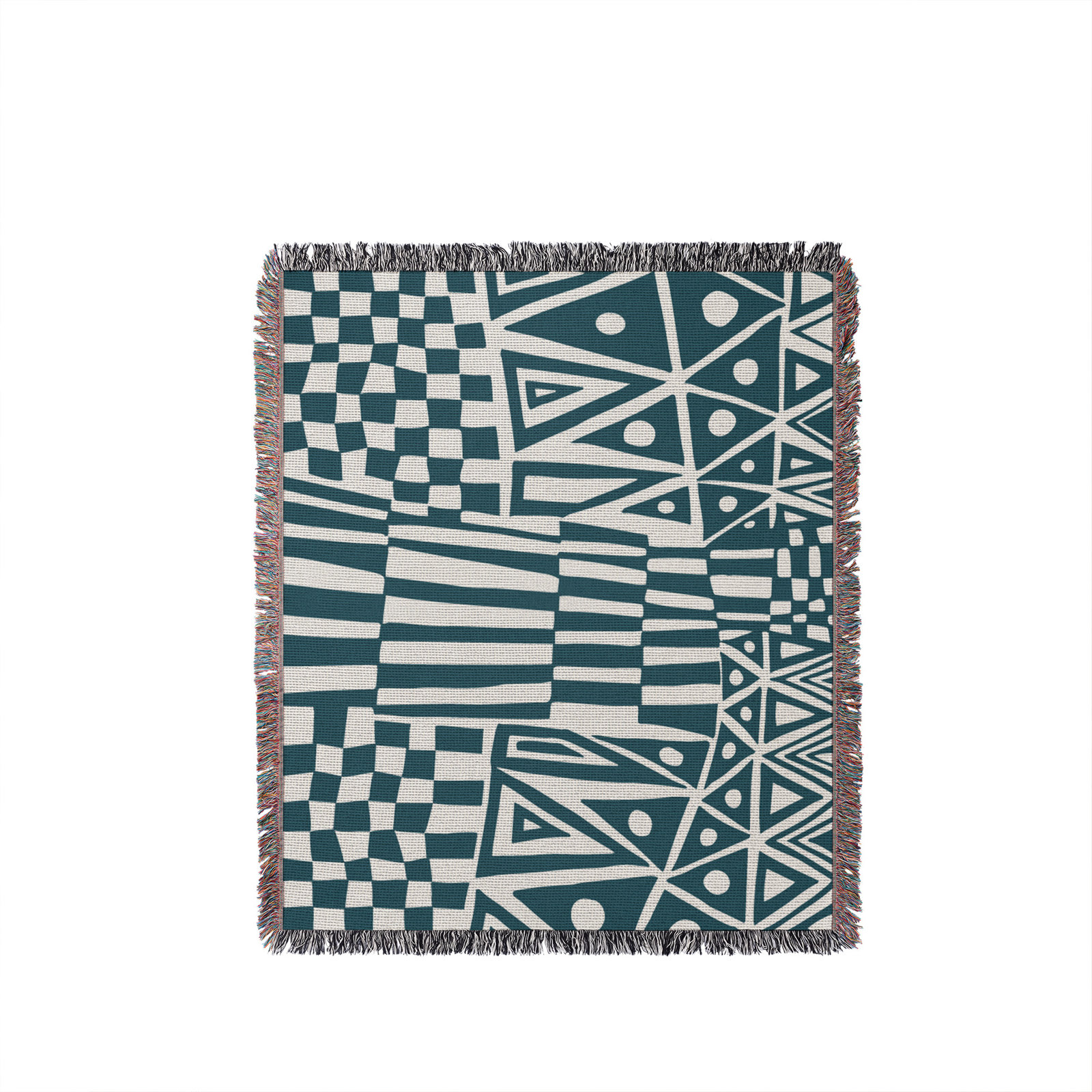 Cocodili Cotton Jacquard Throw Blanket, 50" x 60" – Throw, Teal