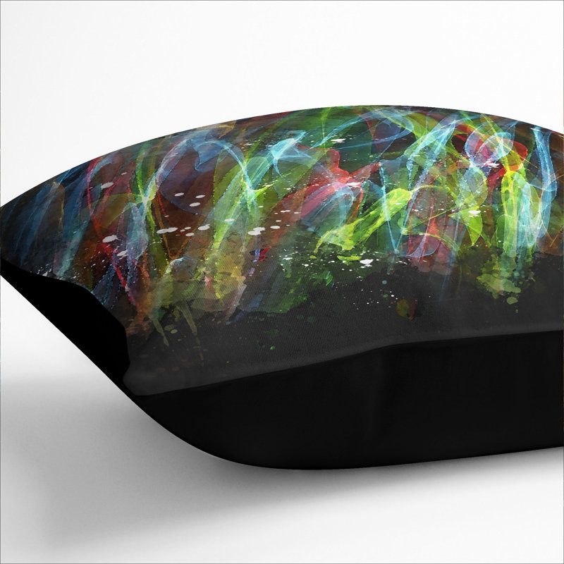 Rainbow Smoke Vol (5) Square Throw Cushion, 55cm H x 55cm W x 20cm D, Black