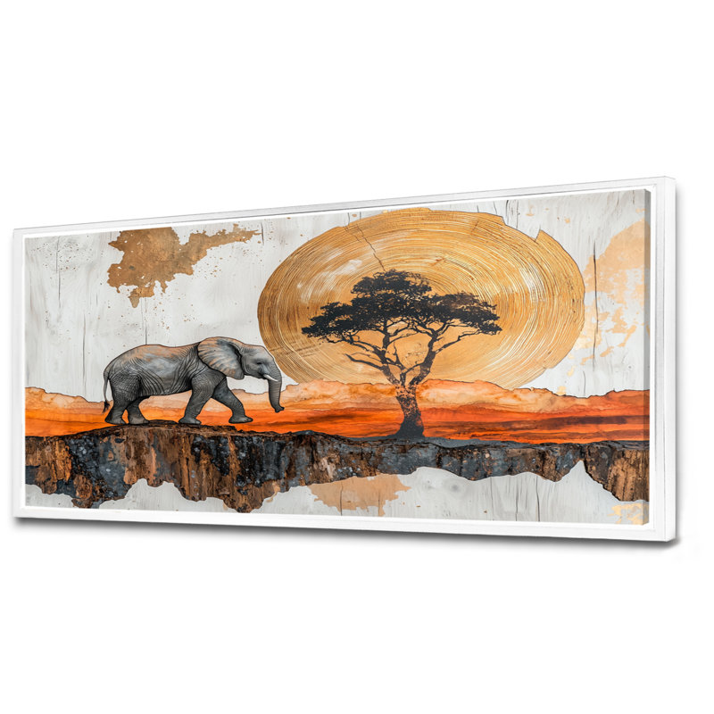 Gupton - Animals Wall Art, H 28 po x l 60 po, Impression encadrée flottante, Blanc