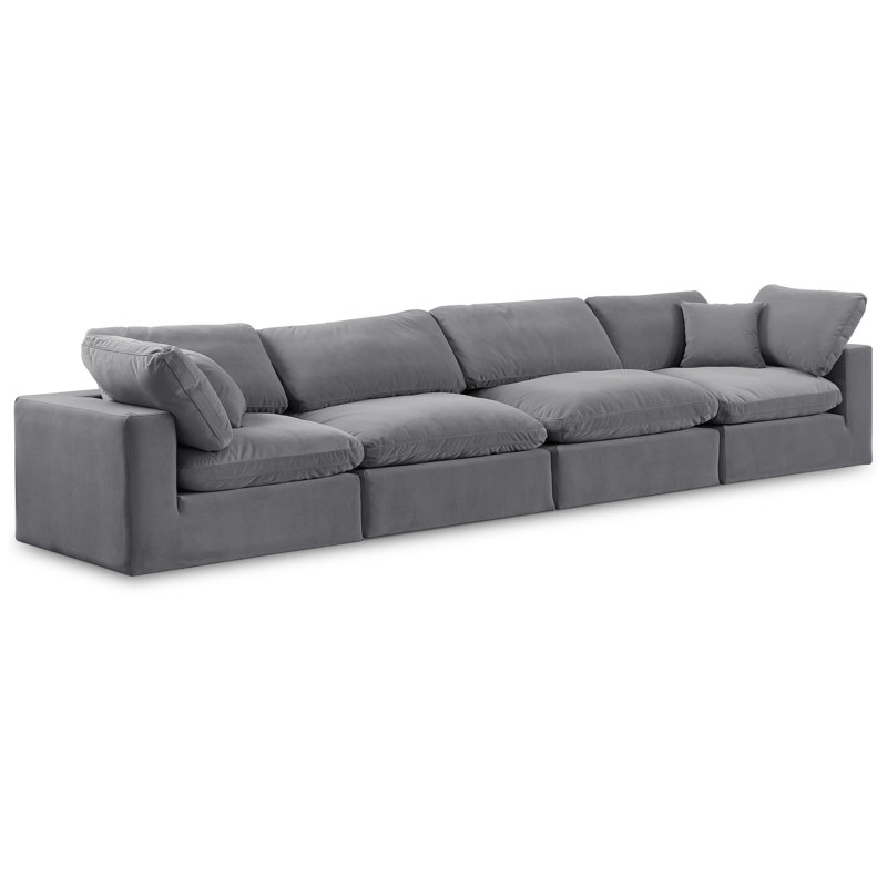 Canapé modulaire Isyla, Velours gris