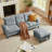 86.22" Chenille Sectional Sofa With Ottoman-30534545