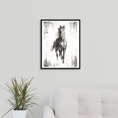 « rustique black stallion i », peinture sur toile