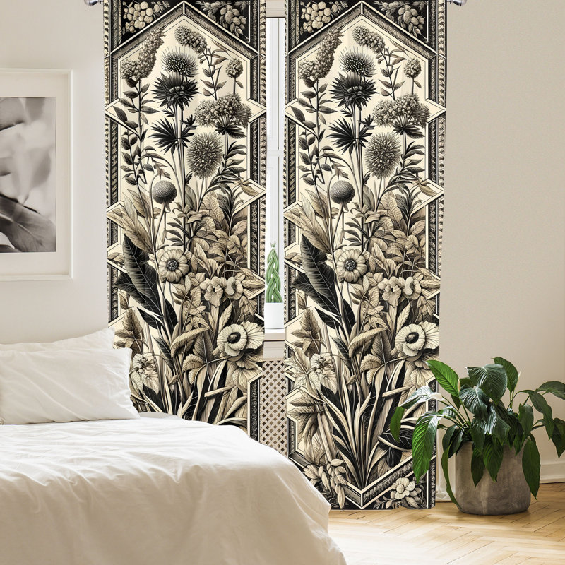 Jaraya Semi Sheer Curtain Pair, 56" W x 63" L