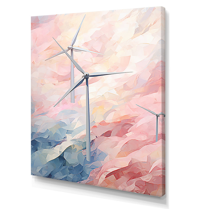 Minimalisme, éoliennes sur toile, H 32 po x l 16 po x P 1 po, Toile tendue