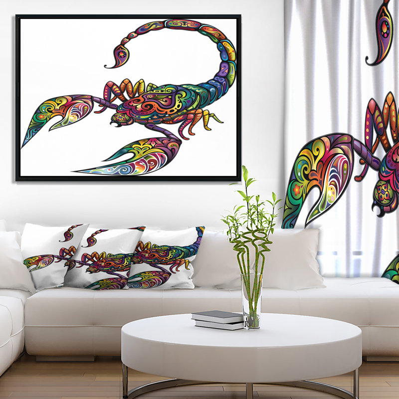 Animal «Cheerful Scorpion», impression, H 16 po x l 32 po x P 1 po, Cadre flottant