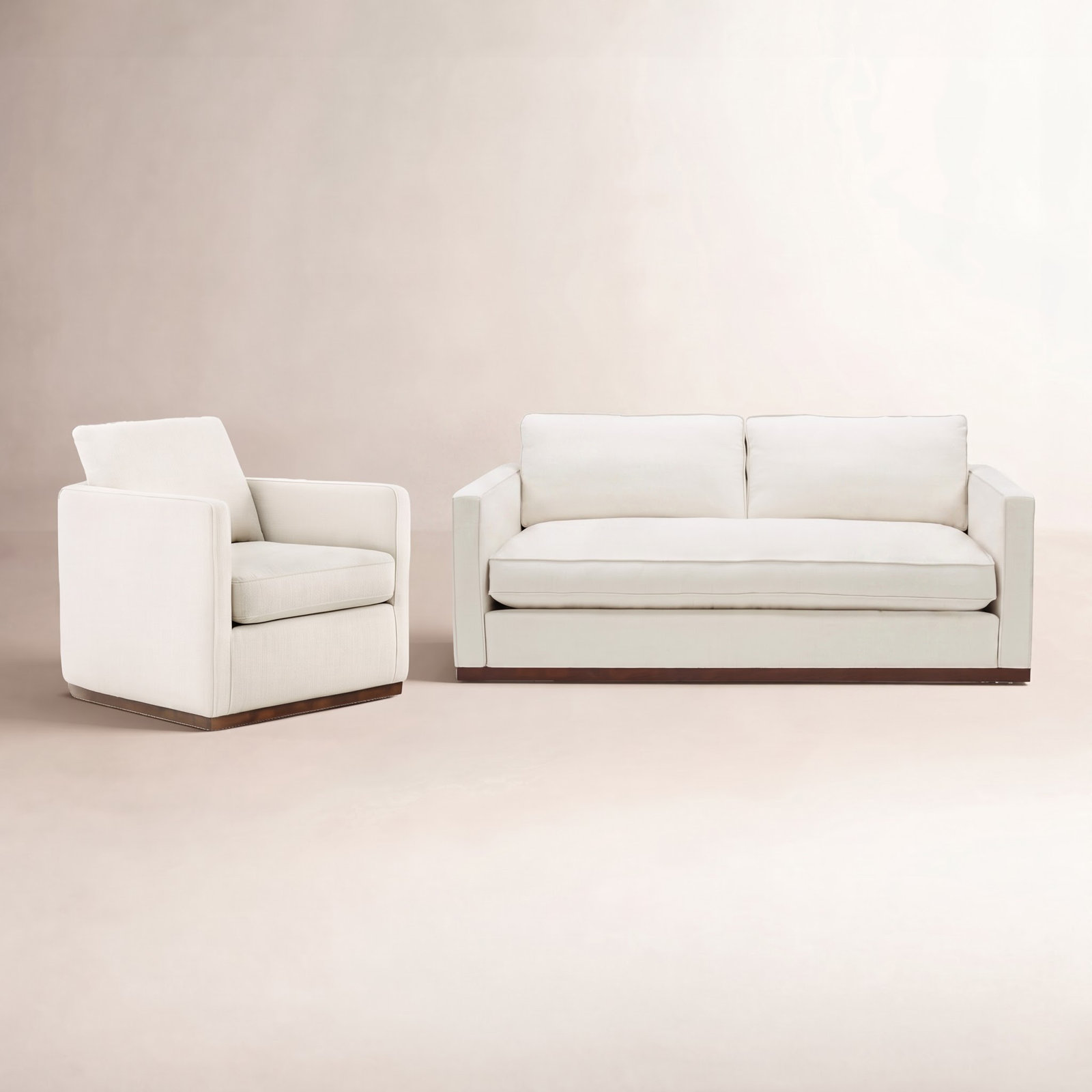 Bobbi 2-Piece Linen Living Room Set, Flanigan Cotton/Marseille Camel