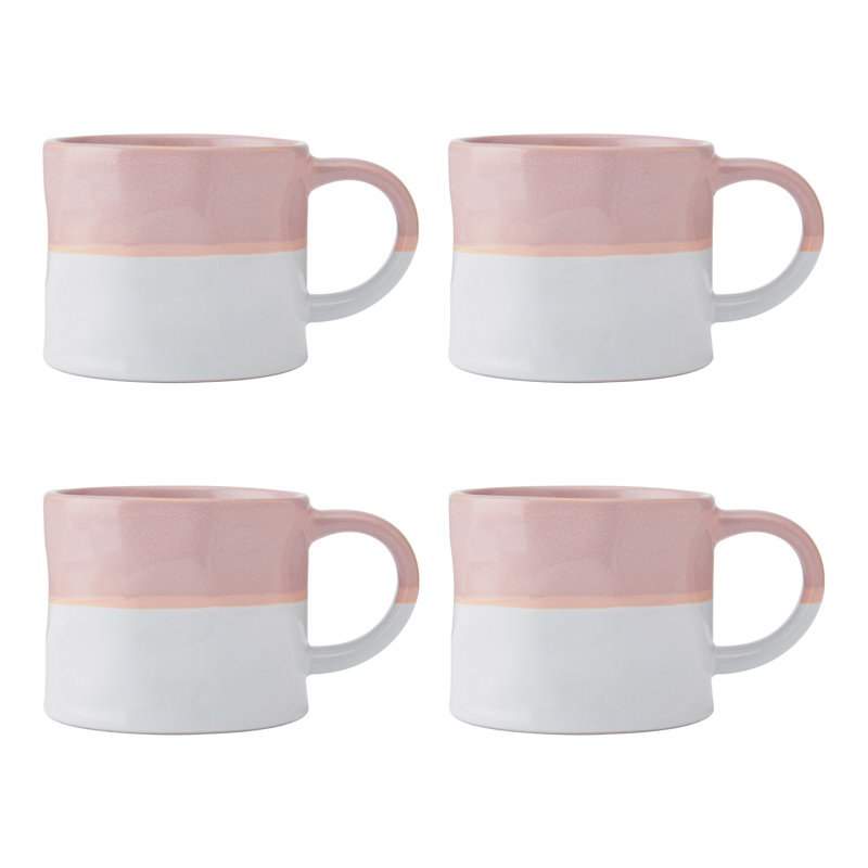 Mikasa Ombre Stoneware Mugs, 350ml (Set of 4), Pink