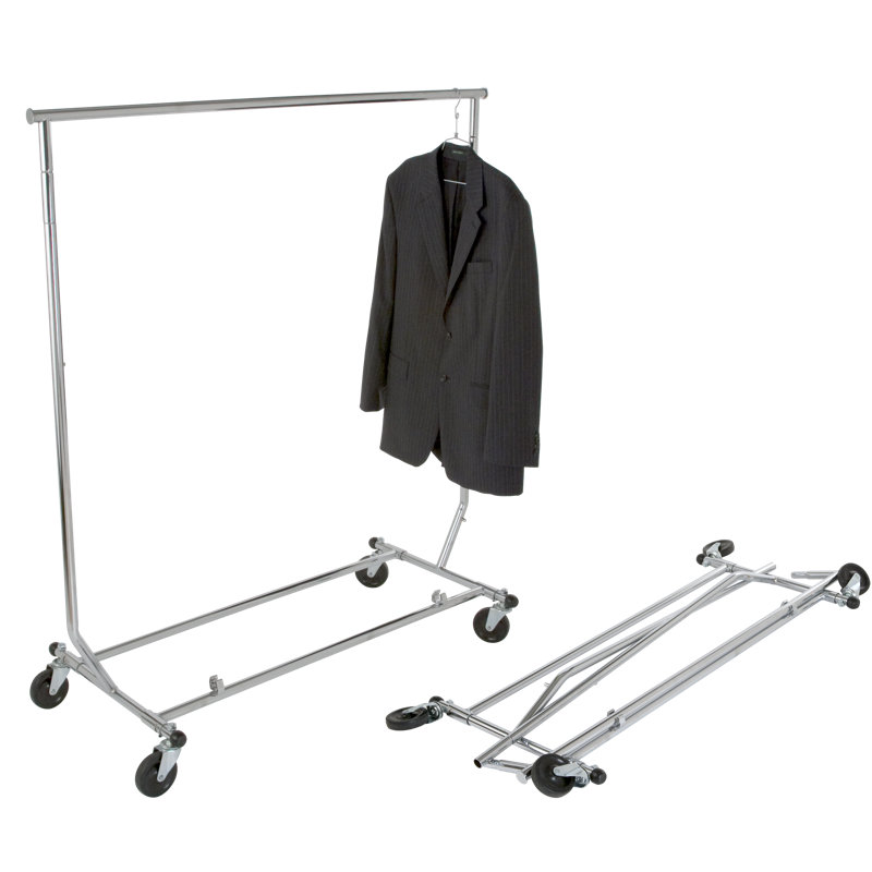 Metal Adjustable Rolling Clothing Rack
