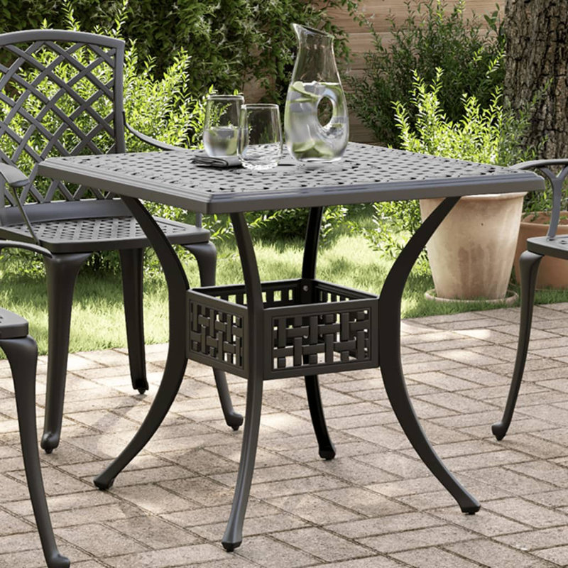 Carnlea Square Outdoor Dining Table , 80cm cm W 80cm cm D, Black, Black