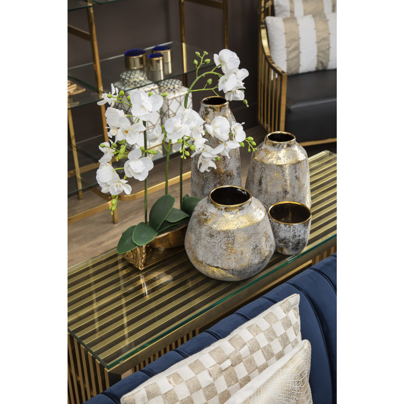 Bissette Stoneware Table Vase, 10cm H x 10.5cm W x 10.5cm D