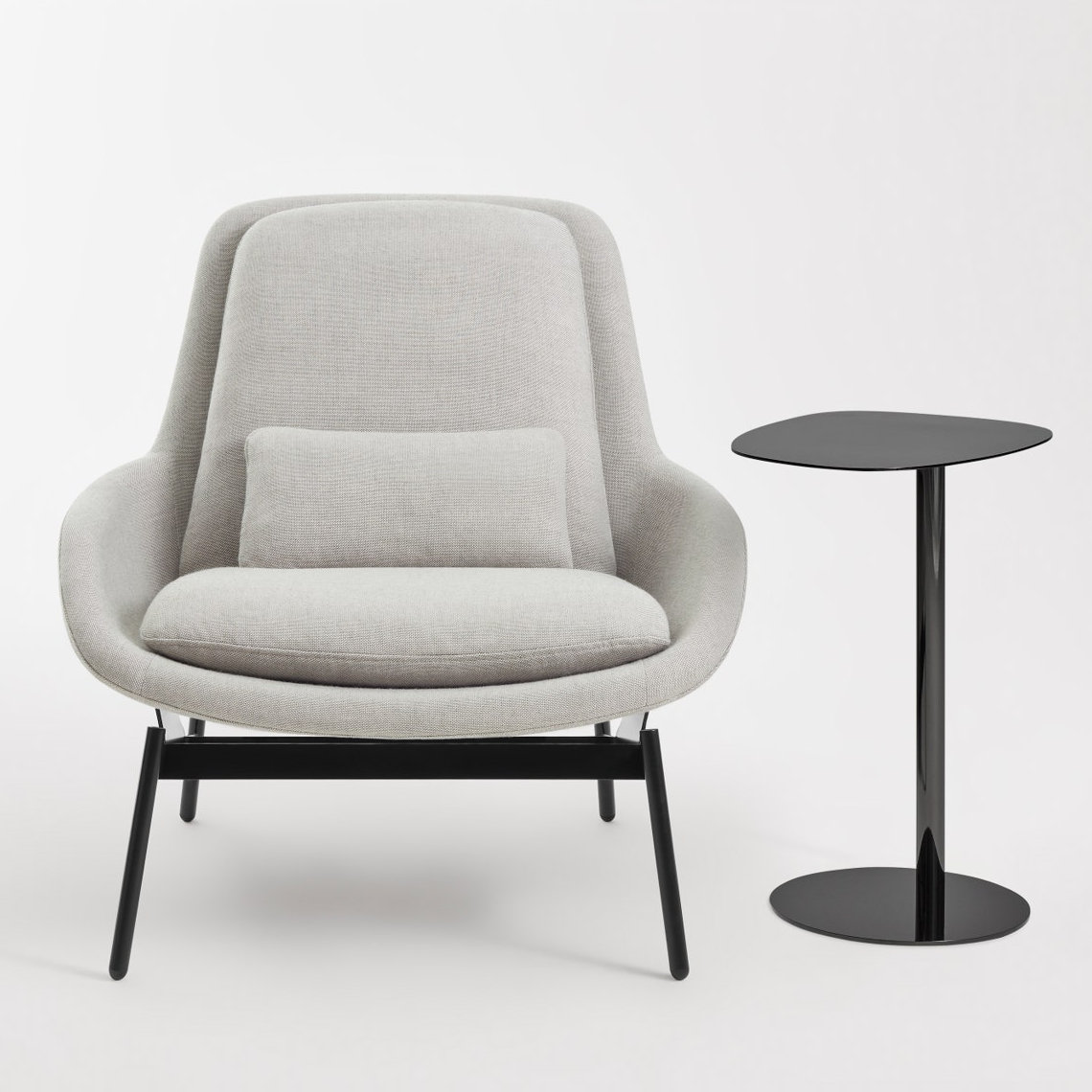 Swole Single End Table, 25" H x 20" W x 15" D, Black Nickel