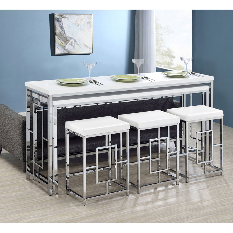 Timeless Elegance - Iacovelli 5-Piece Multipurpose Counter Height Table Set White