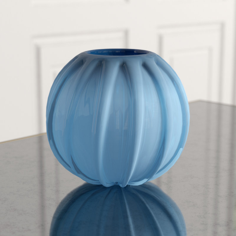 Artic Glass Table Vase, 7.5" H x 9" W x 9" D