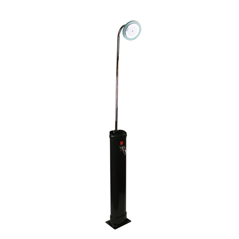 85" Black Eco-Friendly Solar-Powered Poolside Shower Station