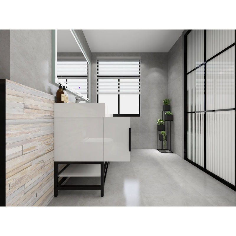Meuble-lavabo sur pied simple 60 po Jessica, Blanc