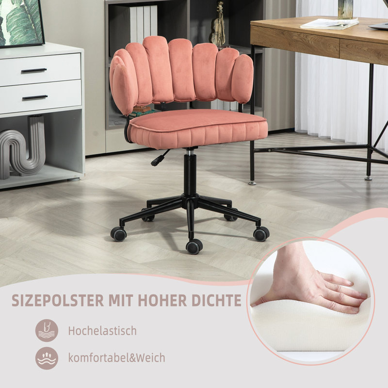 Berdeja Velvet Office Chair, Bean Paste