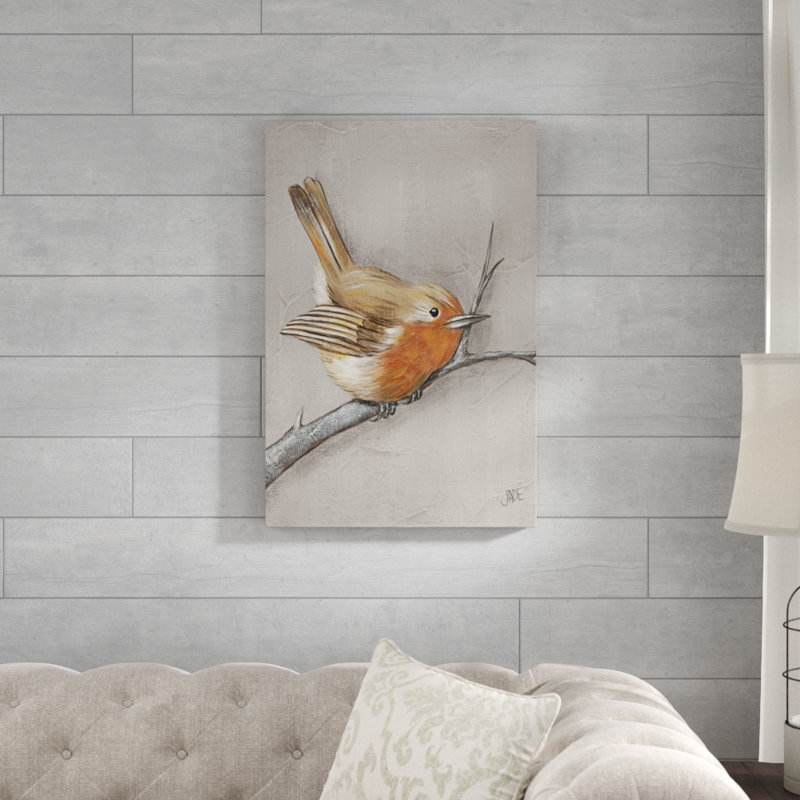 Winter Bird II by Jade Reynolds - Painting Print, Wrapped Canvas, 76cm H x 51cm W