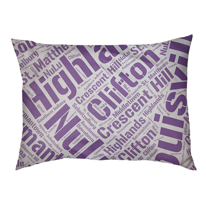 Coussin de chien « districts », Moyen (H 9,5 po x l 28 po x P 18 po), Mauve, Louisville