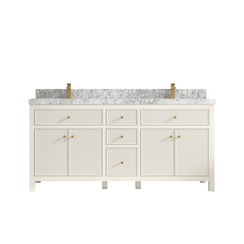 Sonoma X P 22 po De salle de bain double en albâtre Quartz Calacatta Nuvo, marbre de Carrare