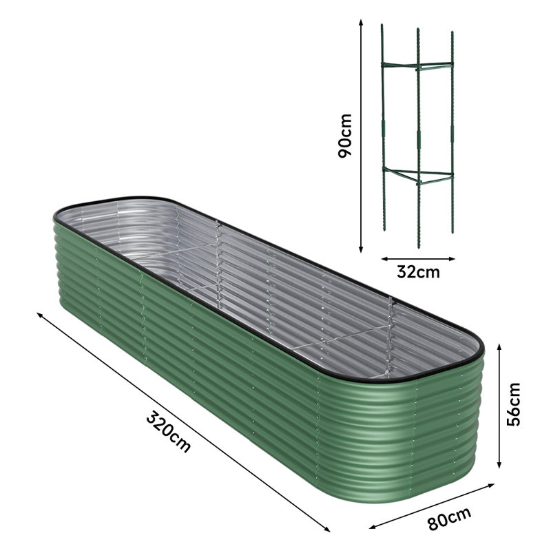 Capus Planter Box, Light Green, 80cm H x 160cm W x 80cm D