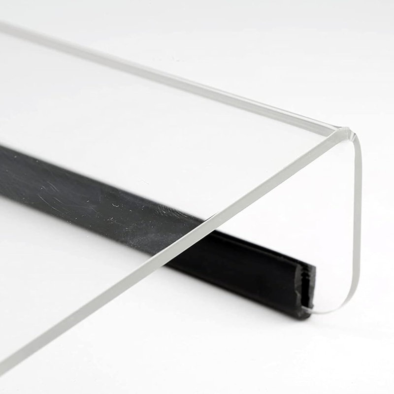 M&T Displays Tilted Ergonomic Computer Keyboard Stand with Rubber Strip Clear Acrylic Clear Riser for Computer Work, Gaming and Typing,Universal Elevated Stand
