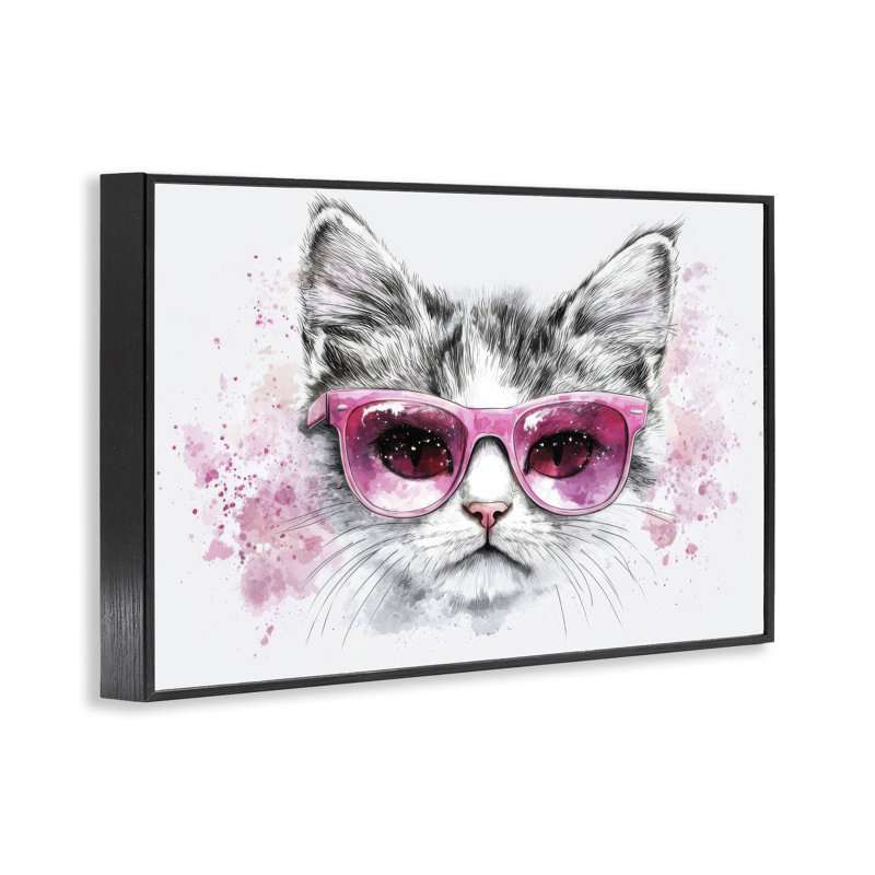 «Cool Cat» avec lunettes de soleil, estampe numérique, design par LSR Creative Studio, H 20 po x l 30 po
