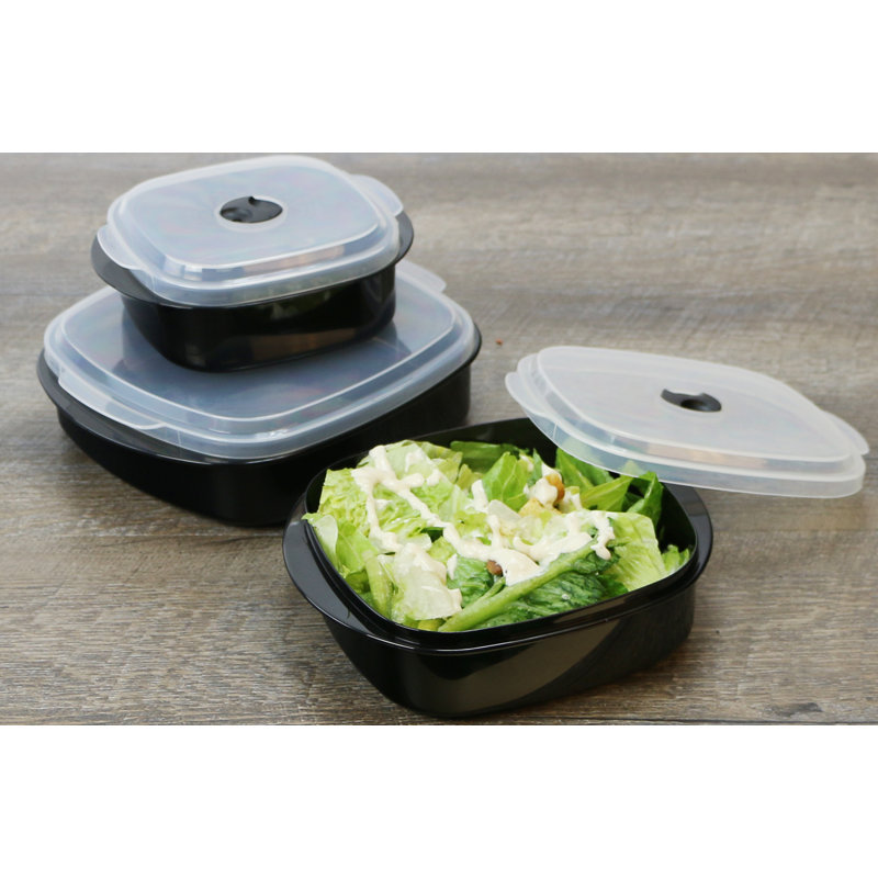 Ensemble de 3 contenants alimentaires Argelis, Noir