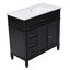 Meuble-lavabo 36 po avec lavabo, armoire de salle de bain noire avec tiroirs, cadre et panneau de fibres à densité moyenne, un paquet-700983833