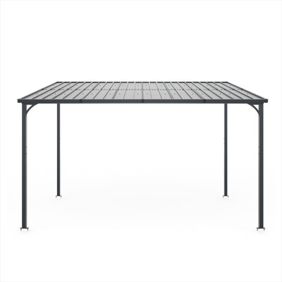 Metal Frame Gazebo in Black, 148.6 x 104.7 x 98.6 in, with Practical Control for Outdoor Space