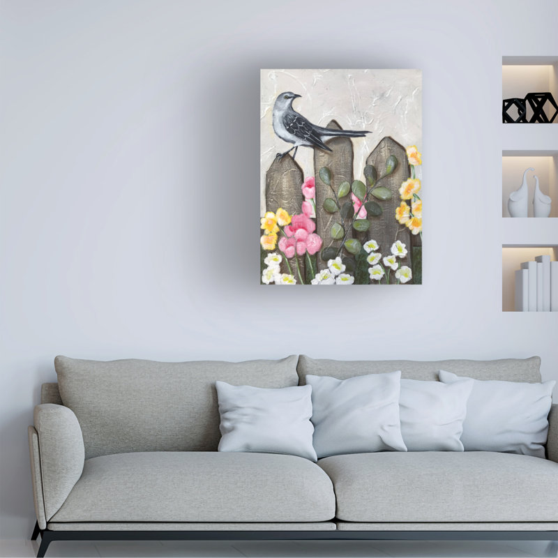 Art mural sur toile tendue - «Mockingbird» de Jade Reynolds pour décoration de salon, de chambre à coucher ou de bureau - 14 x 19