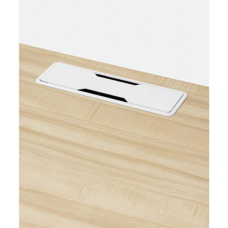 Office Desk, 30" H x 48" W x 24" D, Woodgrain, Mirror