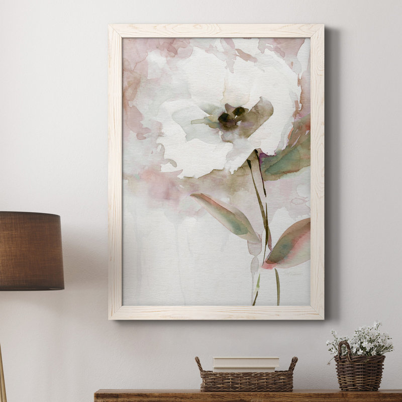 Summer Bloom II - Peinture sur toile encadrée, H 20 po x l 17 po x P 1,5 po, Blanc