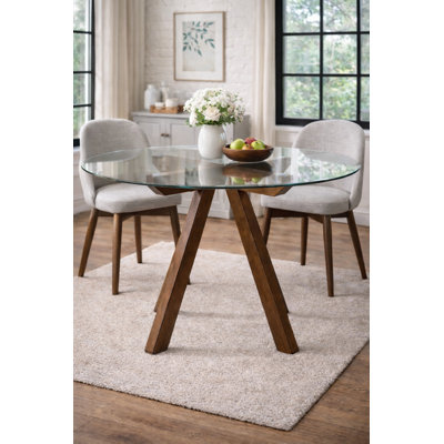 Gislaine Clear 48" Round Dining Table