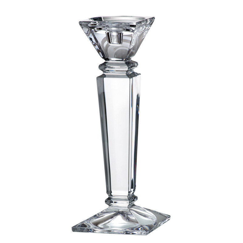 Crystal Tabletop Candlestick, 12" H x 4.5" W x 4.5" D