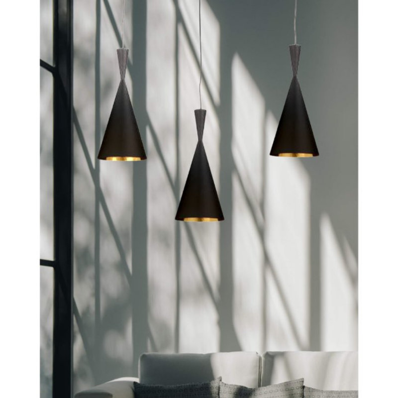 Arvik Single Black & Gold Pendant Light