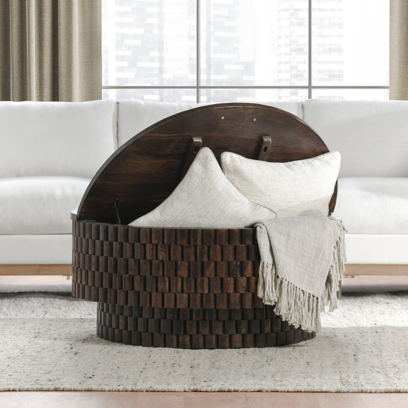 Norwood 40" Round Coffee Table, Dark Brown