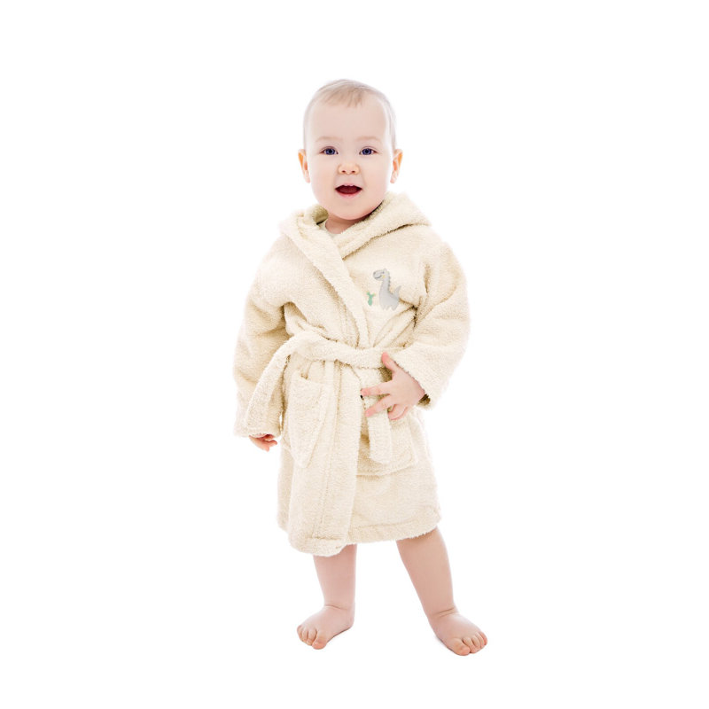 Akbar Cotton Terry Cloth Mid-Calf Bathrobe with Pockets and Hood