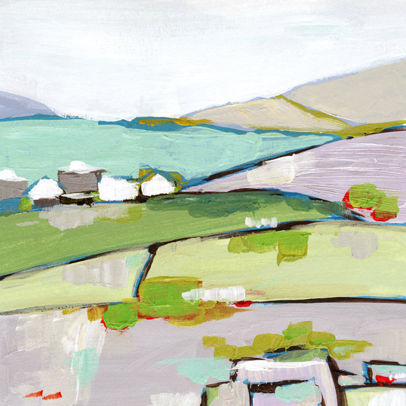 Mountain Village II by Melissa Wang - Wrapped Canvas Painting, 30cm H x 30cm W