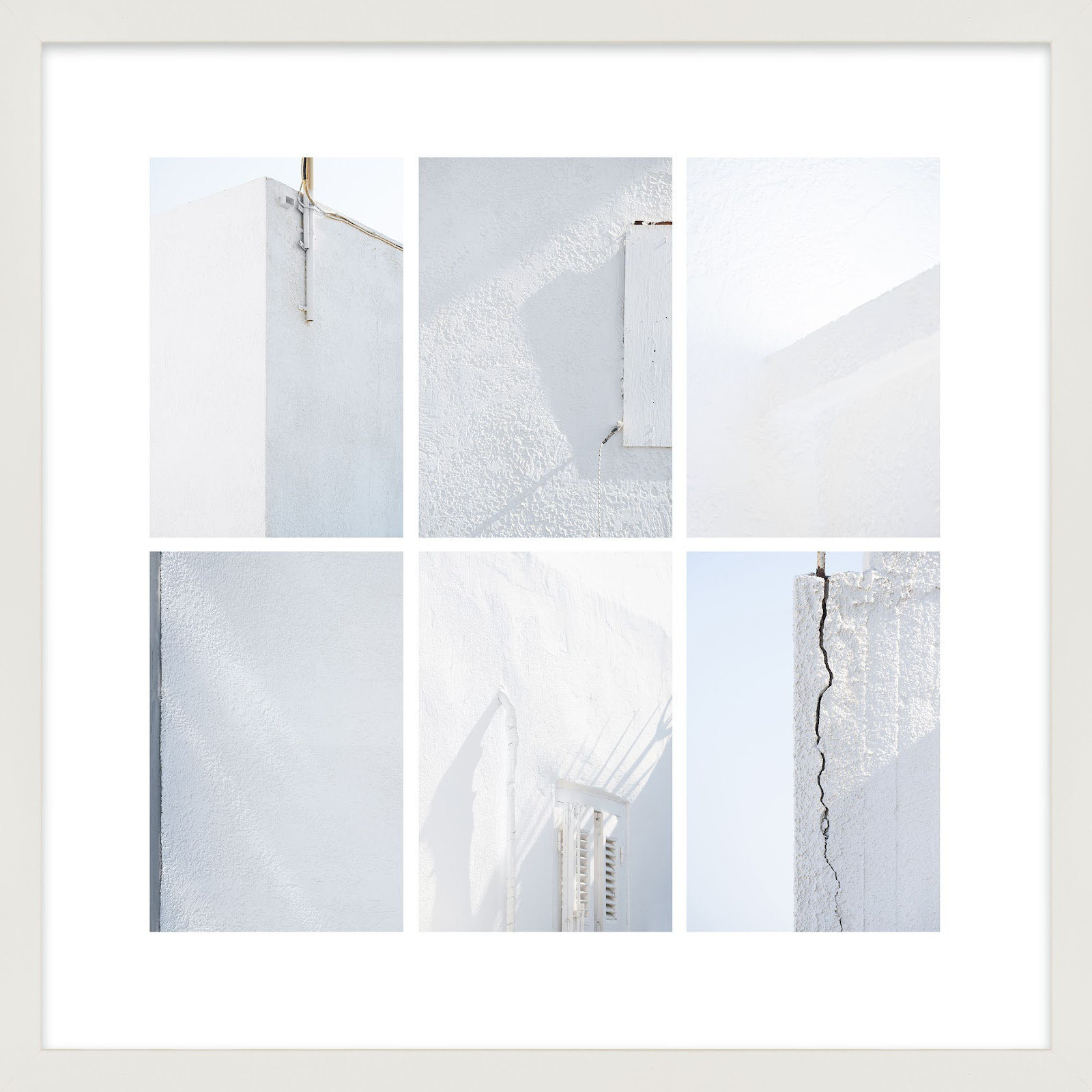 Lowell White Fragments from Greece 1 by Svetlana Smirnova - Picture Frame Photograph, White, 16" H x 16" W x 1.25" D
