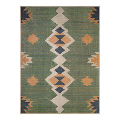 Tapis d'intérieur / extérieur vert Lauryn